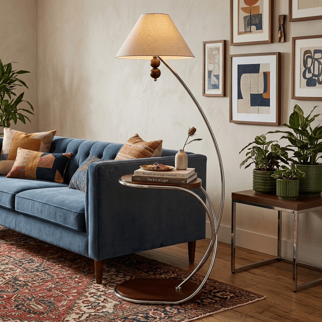 Aria Curved Shelf Floor Lamp