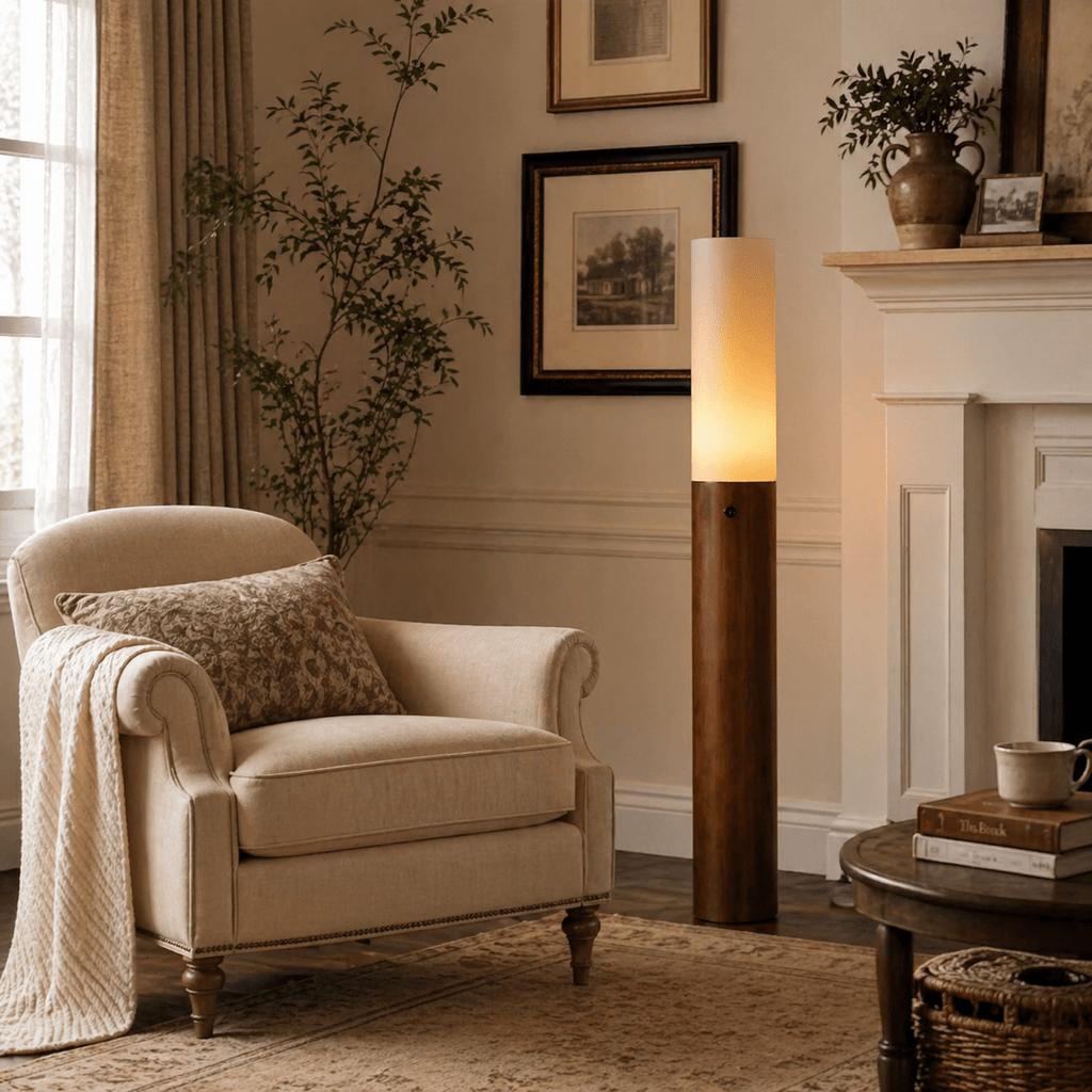 Timber Column Floor Lamp