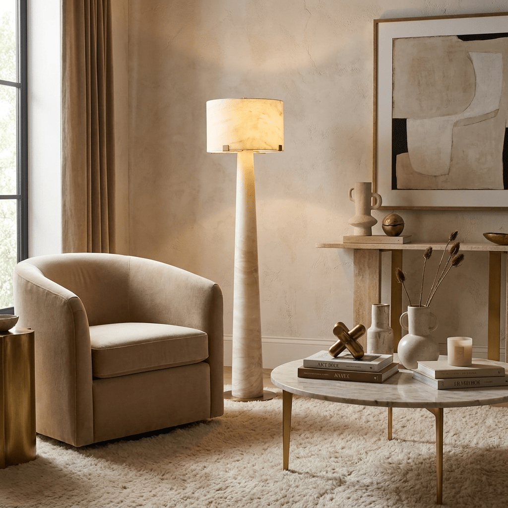 Aterion Alabaster Floor Lamp
