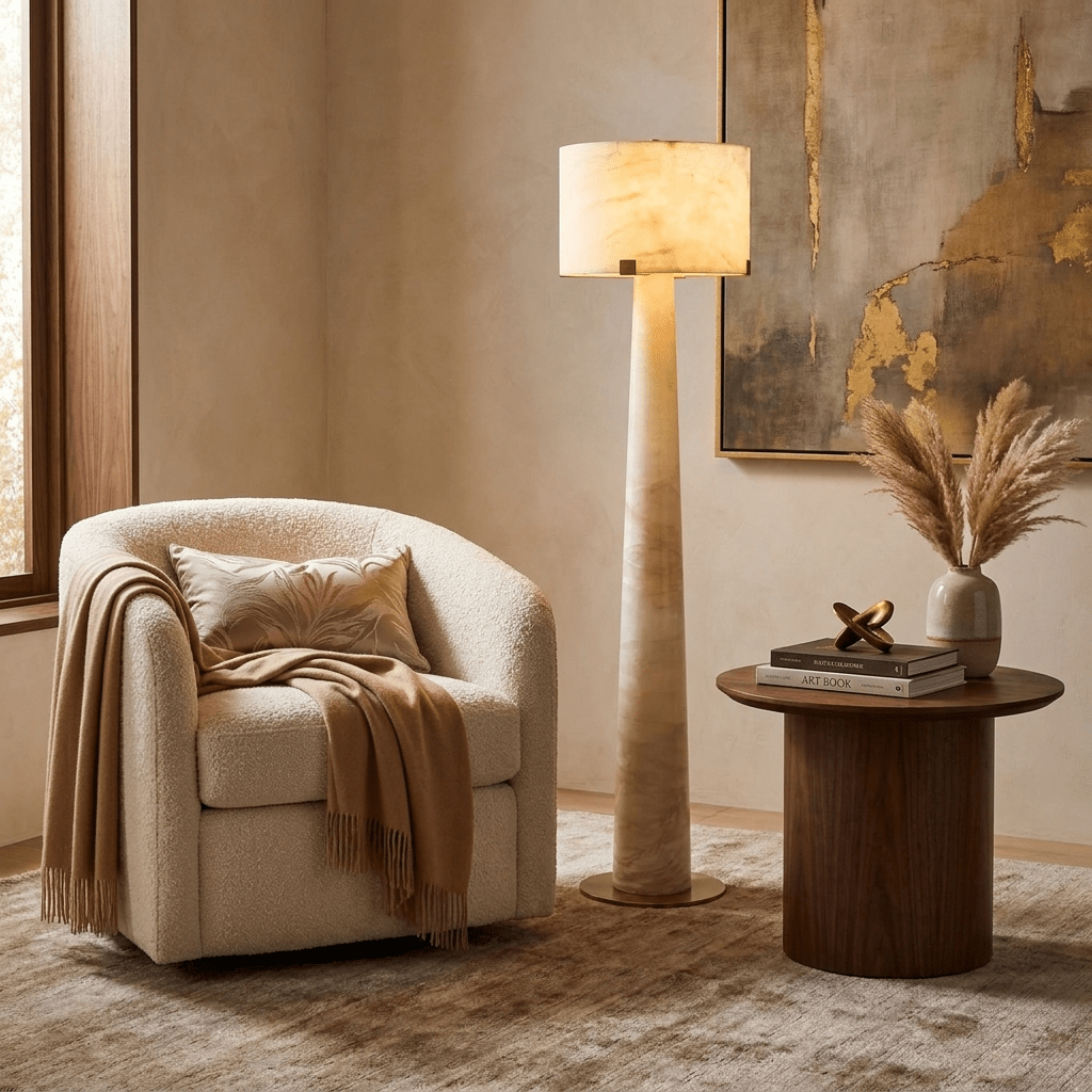 Aterion Alabaster Floor Lamp