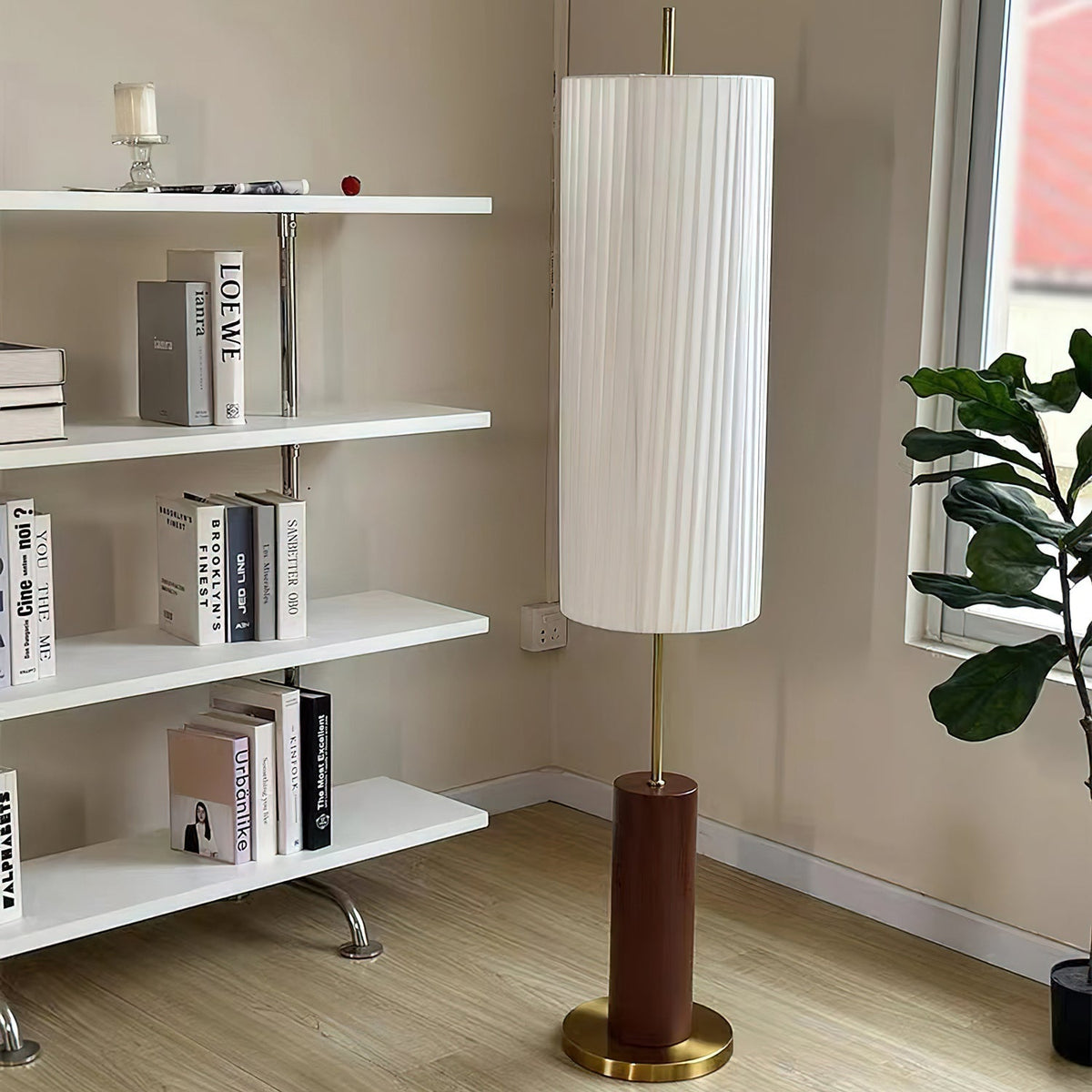Pleated Cylinder Floor Lamp