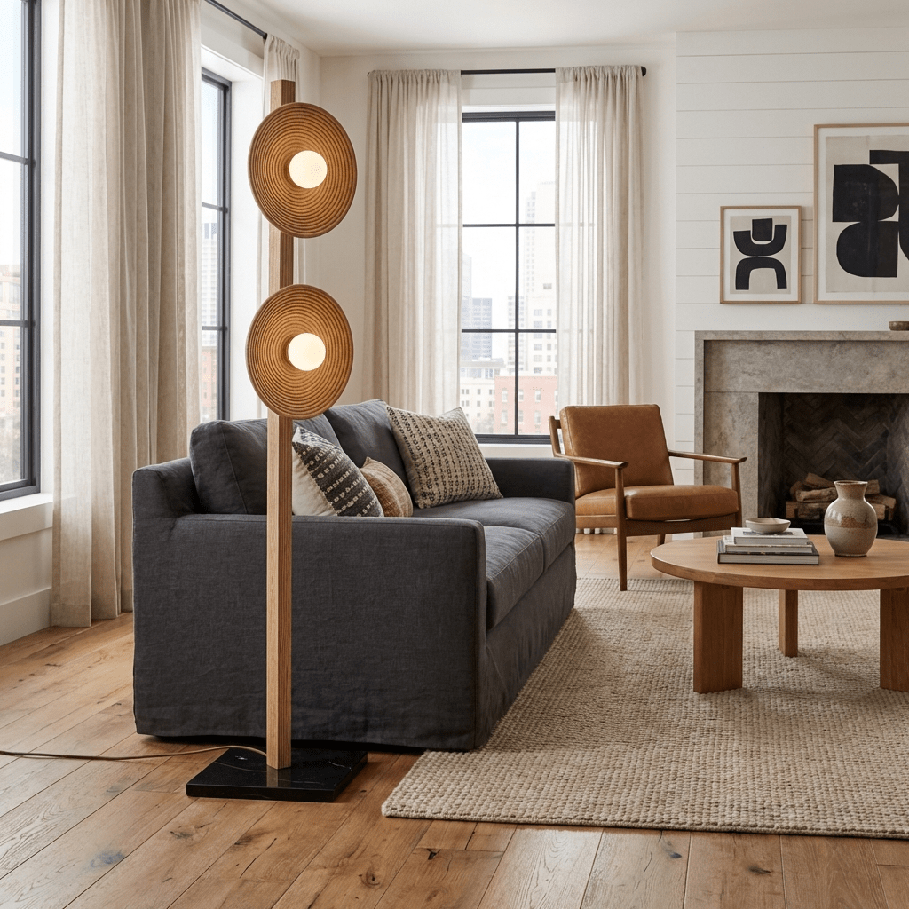 Arbor Twin Disc Floor Lamp