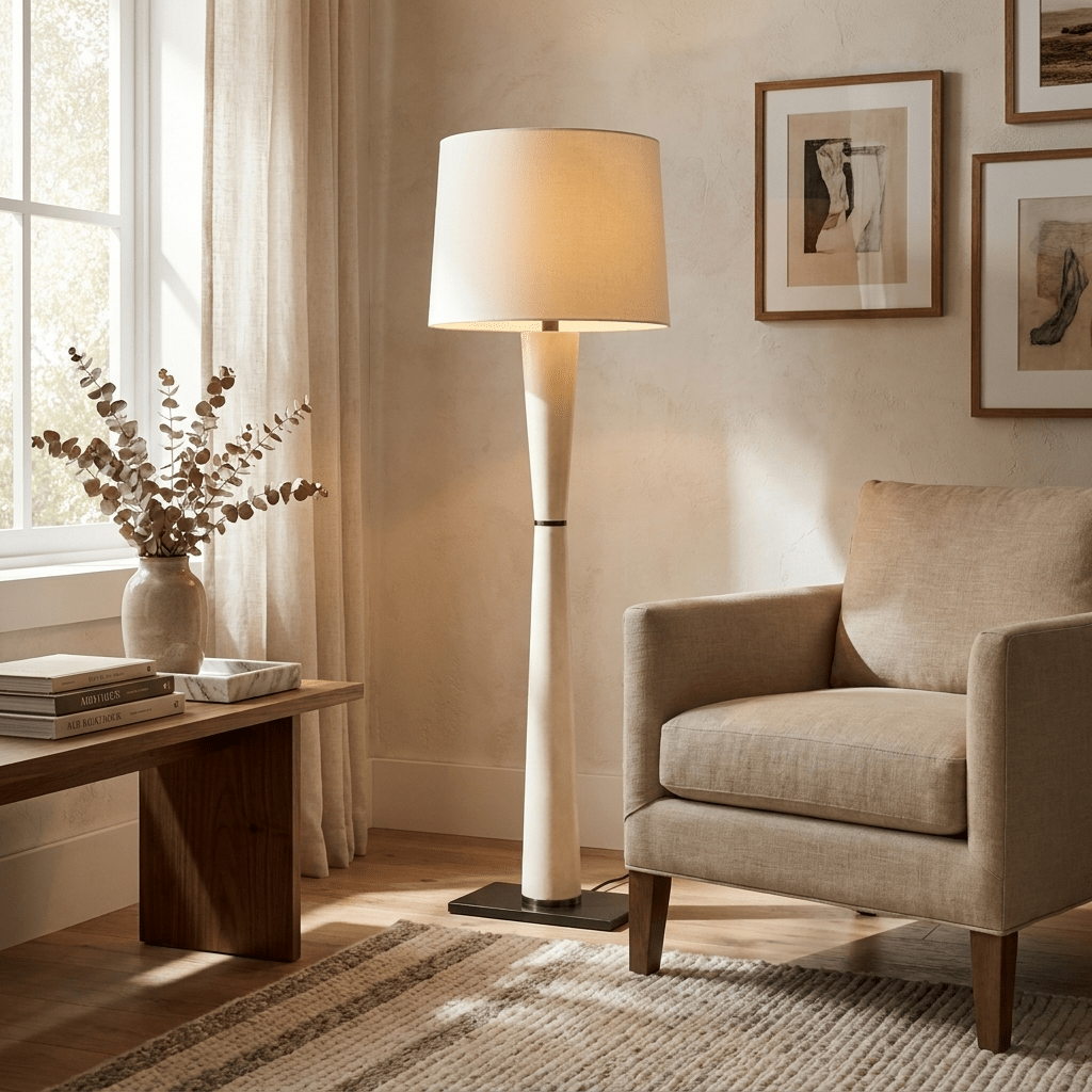 Luxe Leather Floor Lamp