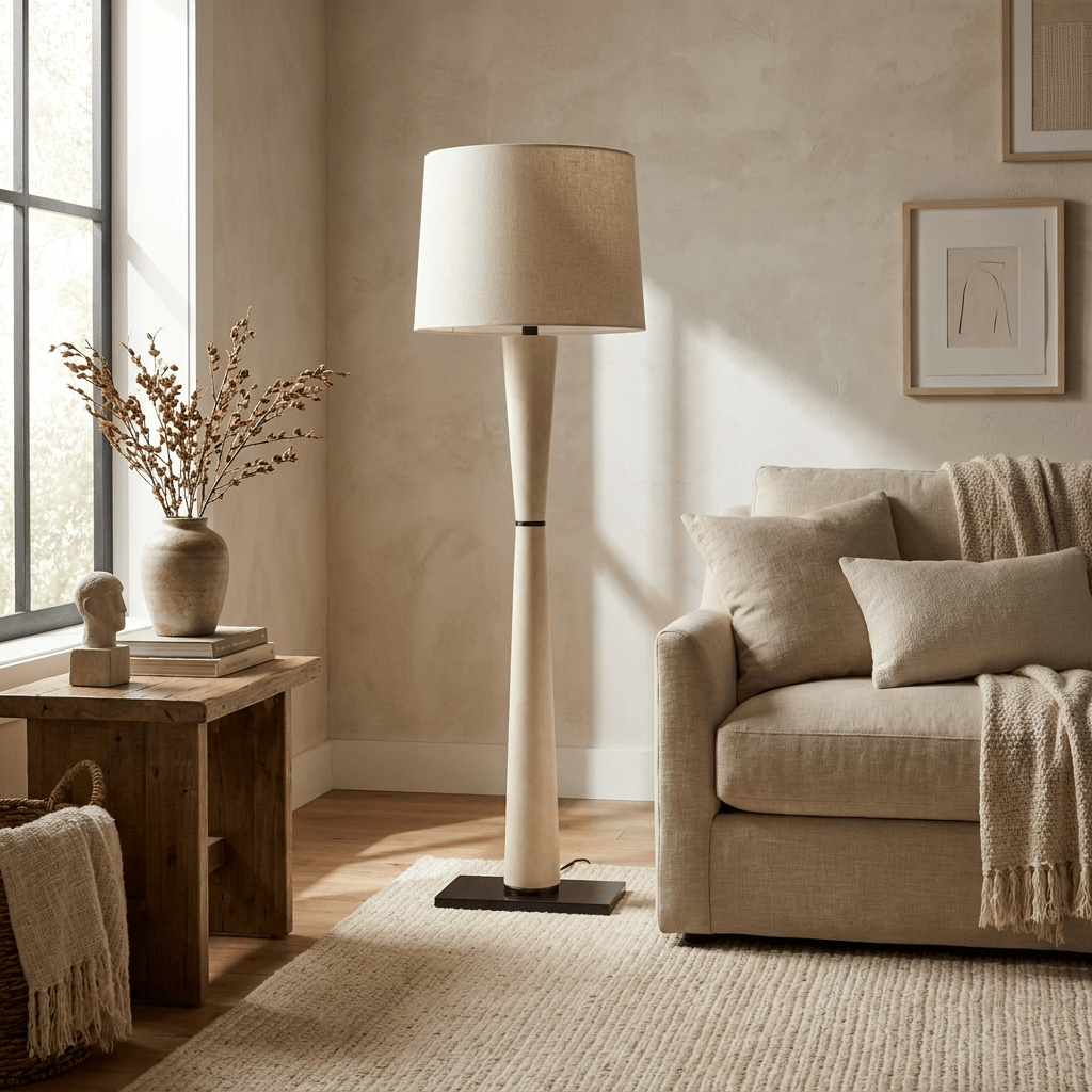 Luxe Leather Floor Lamp