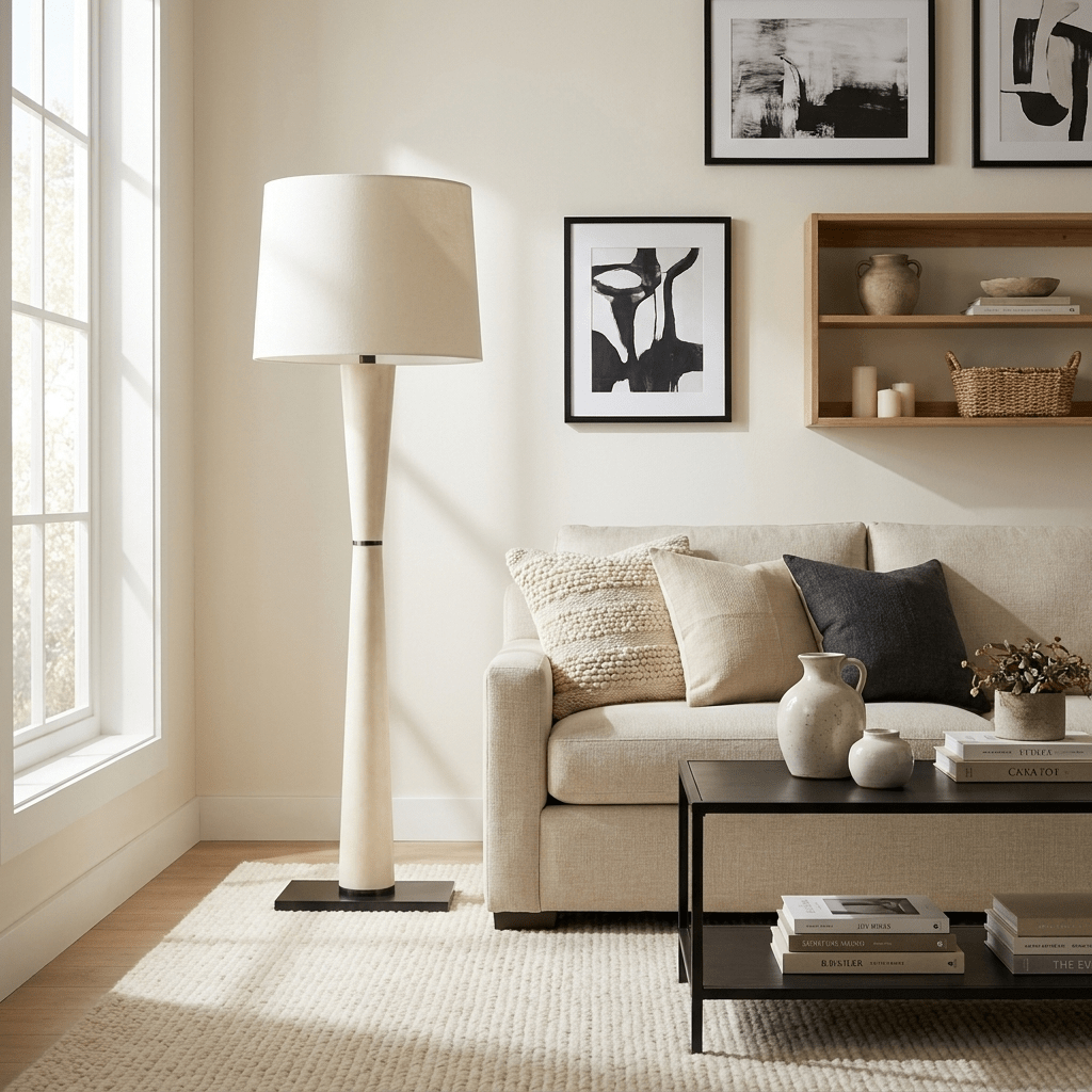 Luxe Leather Floor Lamp