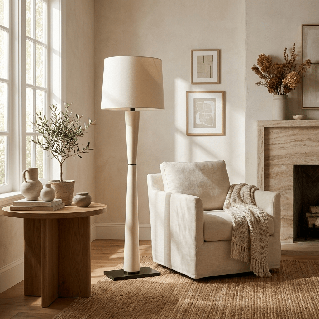 Luxe Leather Floor Lamp