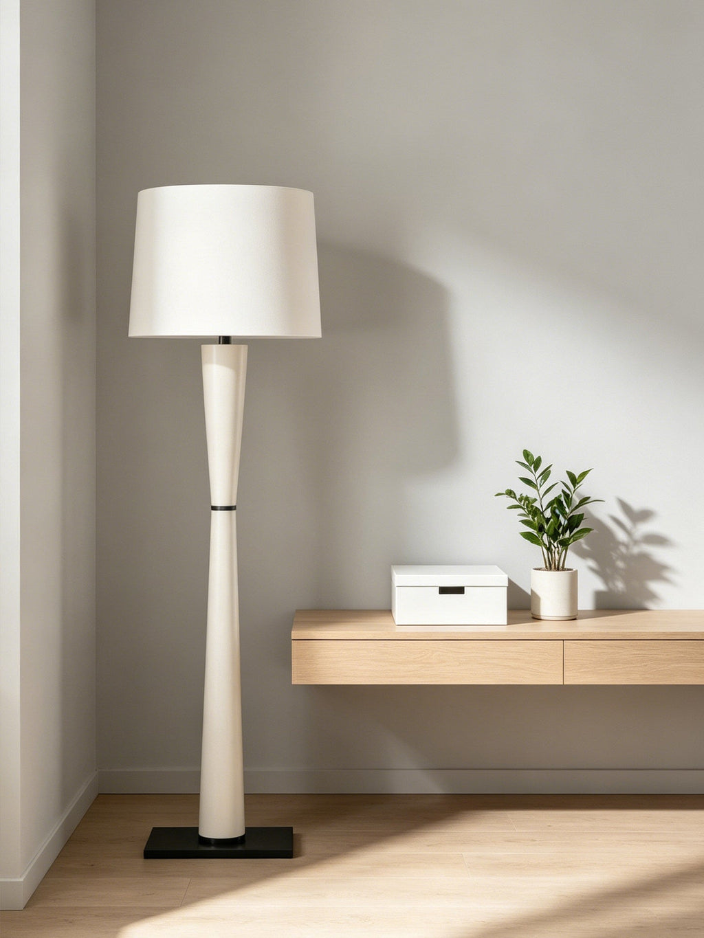 Luxe Leather Floor Lamp