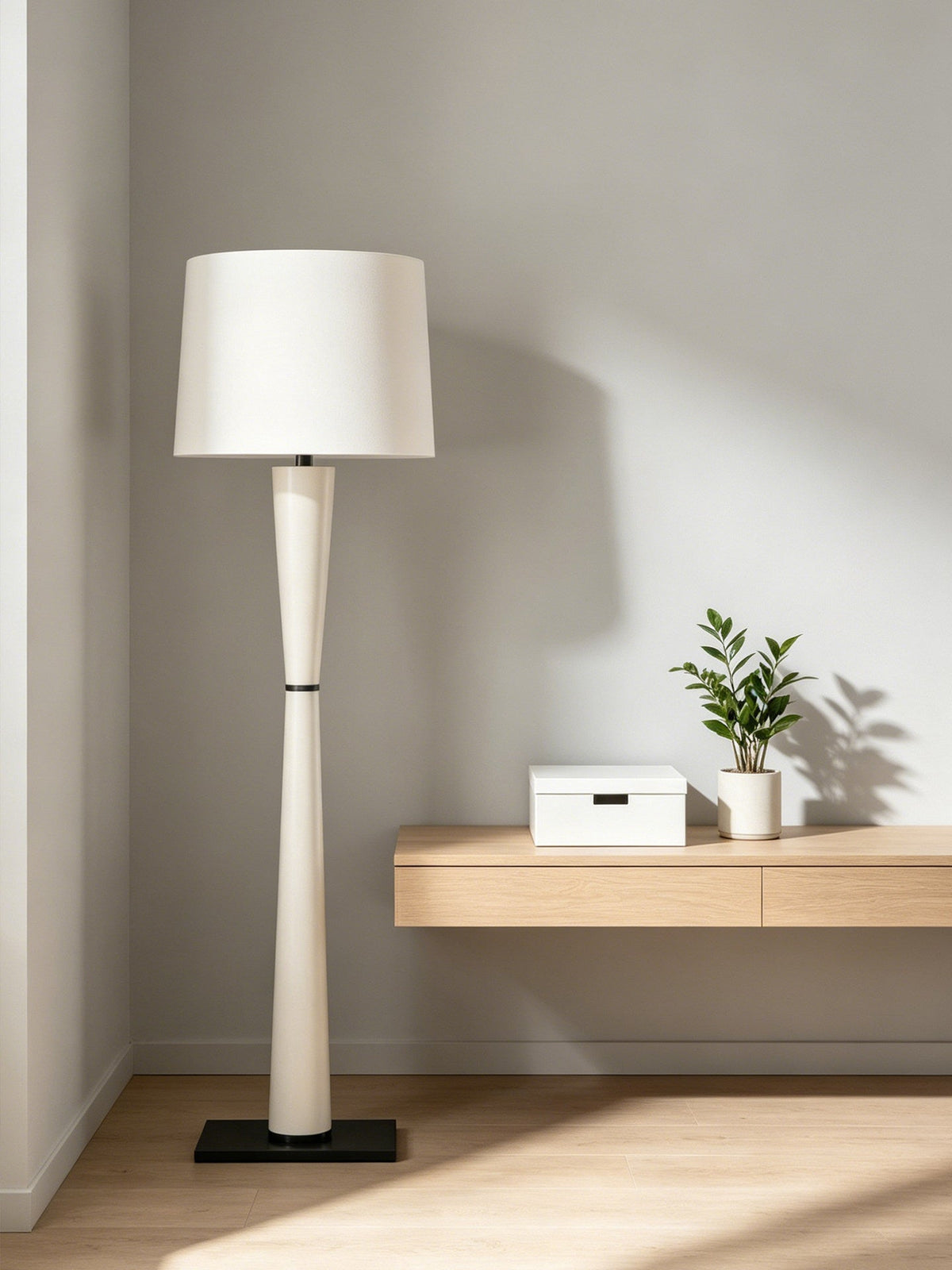 Luxe Leather Floor Lamp