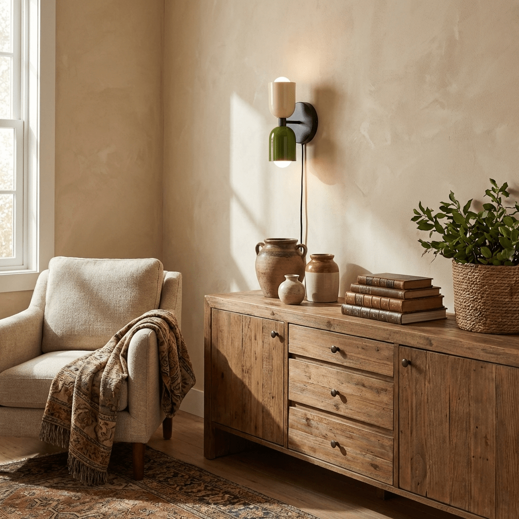 Couleur Double Plug In Wall Lamp