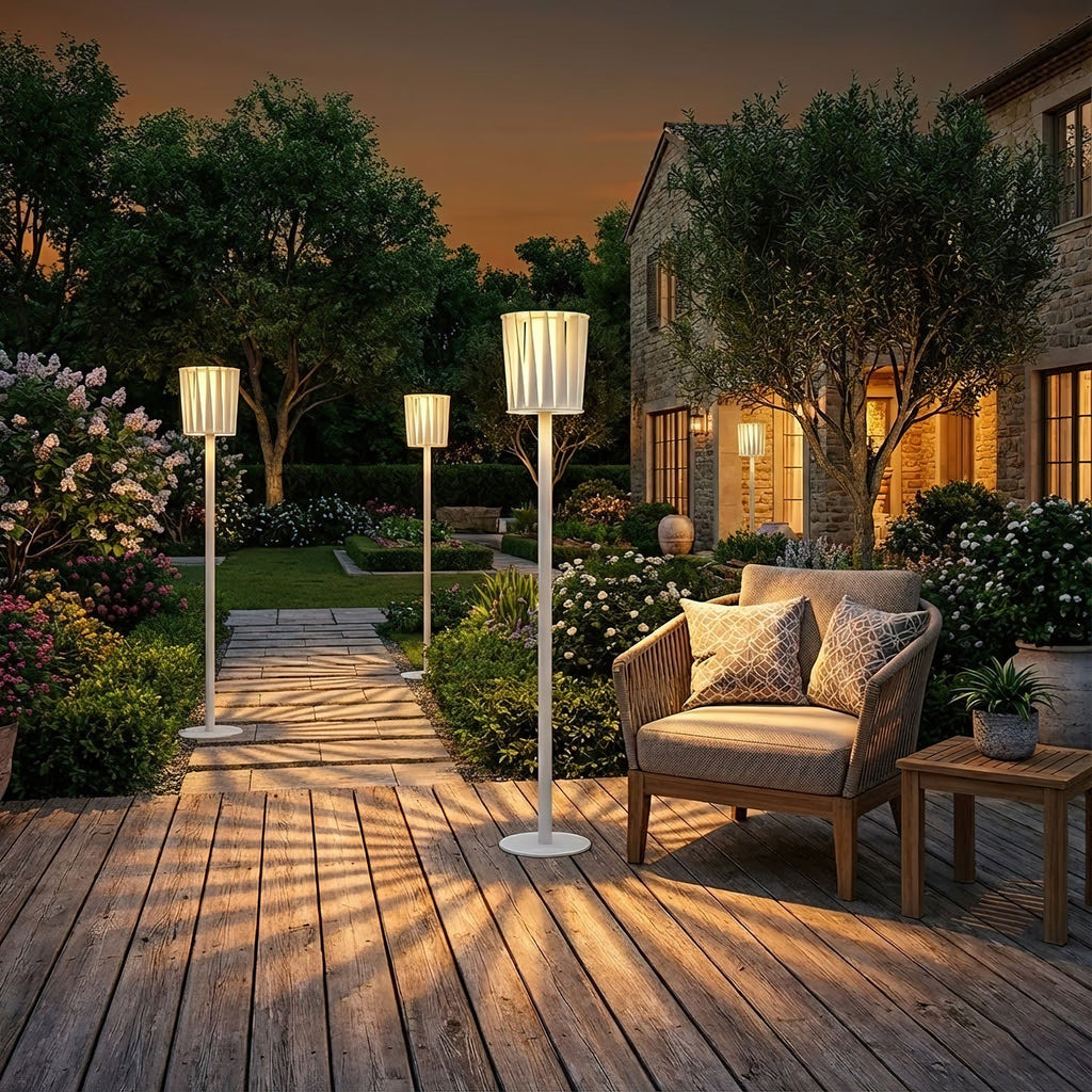 White Column Outdoor Light