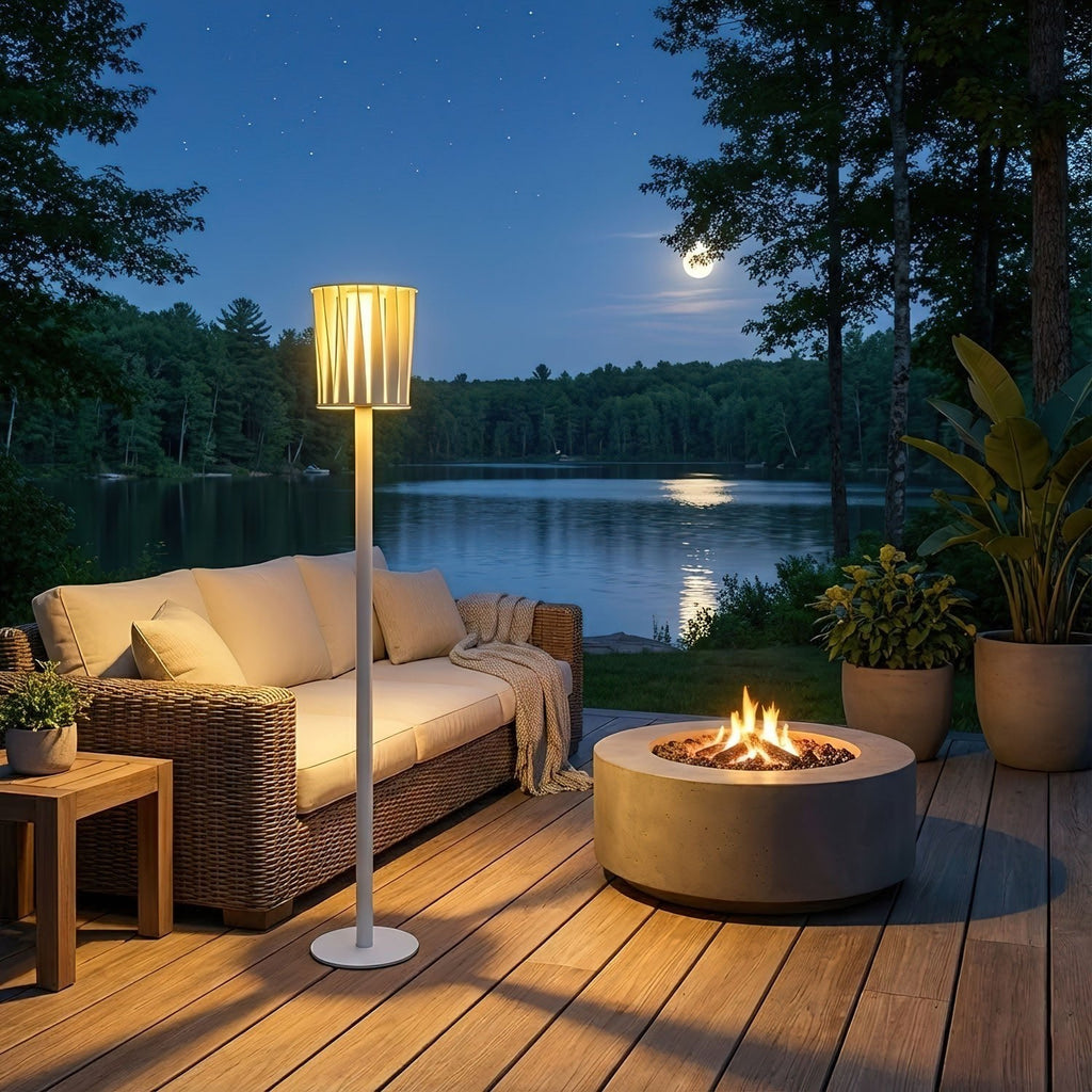 White Column Outdoor Light