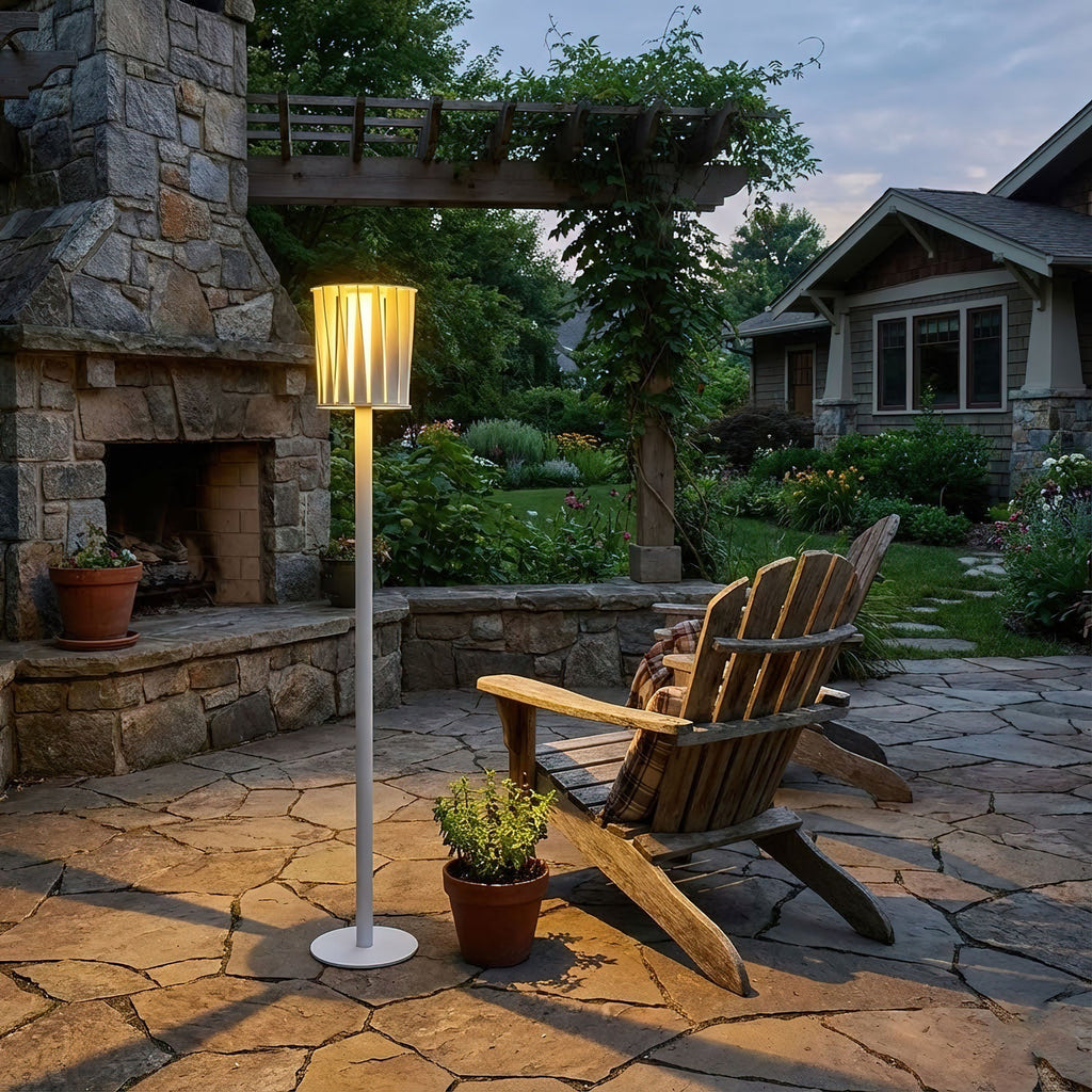 White Column Outdoor Light
