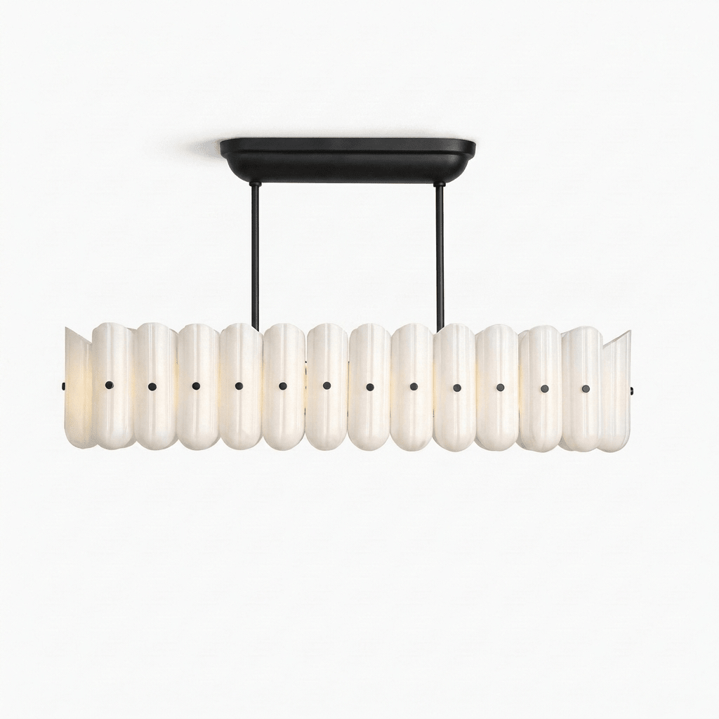 Seraphine Linear Fluted Glass Island Chandelier