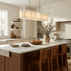Seraphine Linear Fluted Glass Island Chandelier