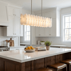 Seraphine Linear Fluted Glass Island Chandelier