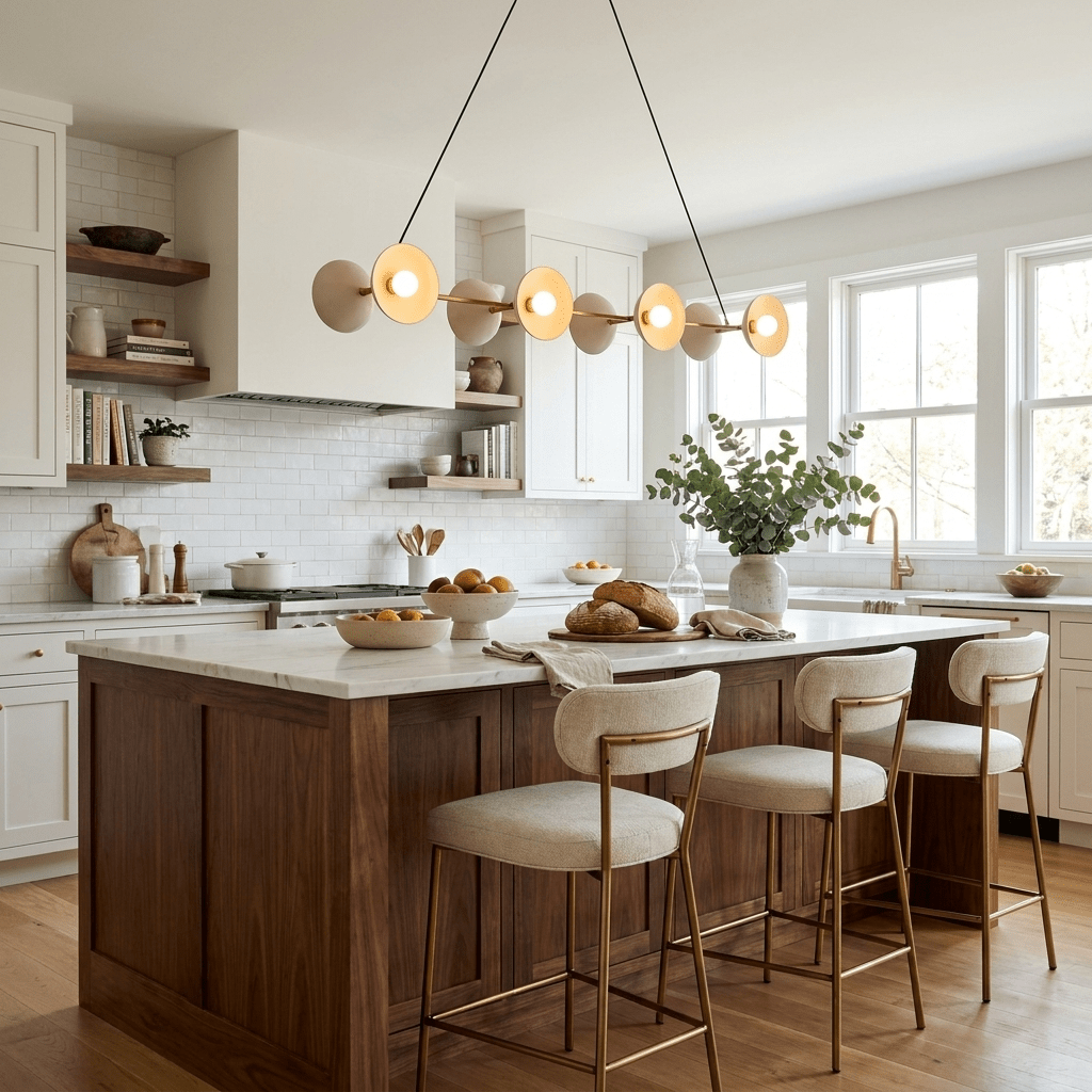 Slim Brass Linear Chandelier