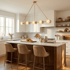 Slim Brass Linear Chandelier