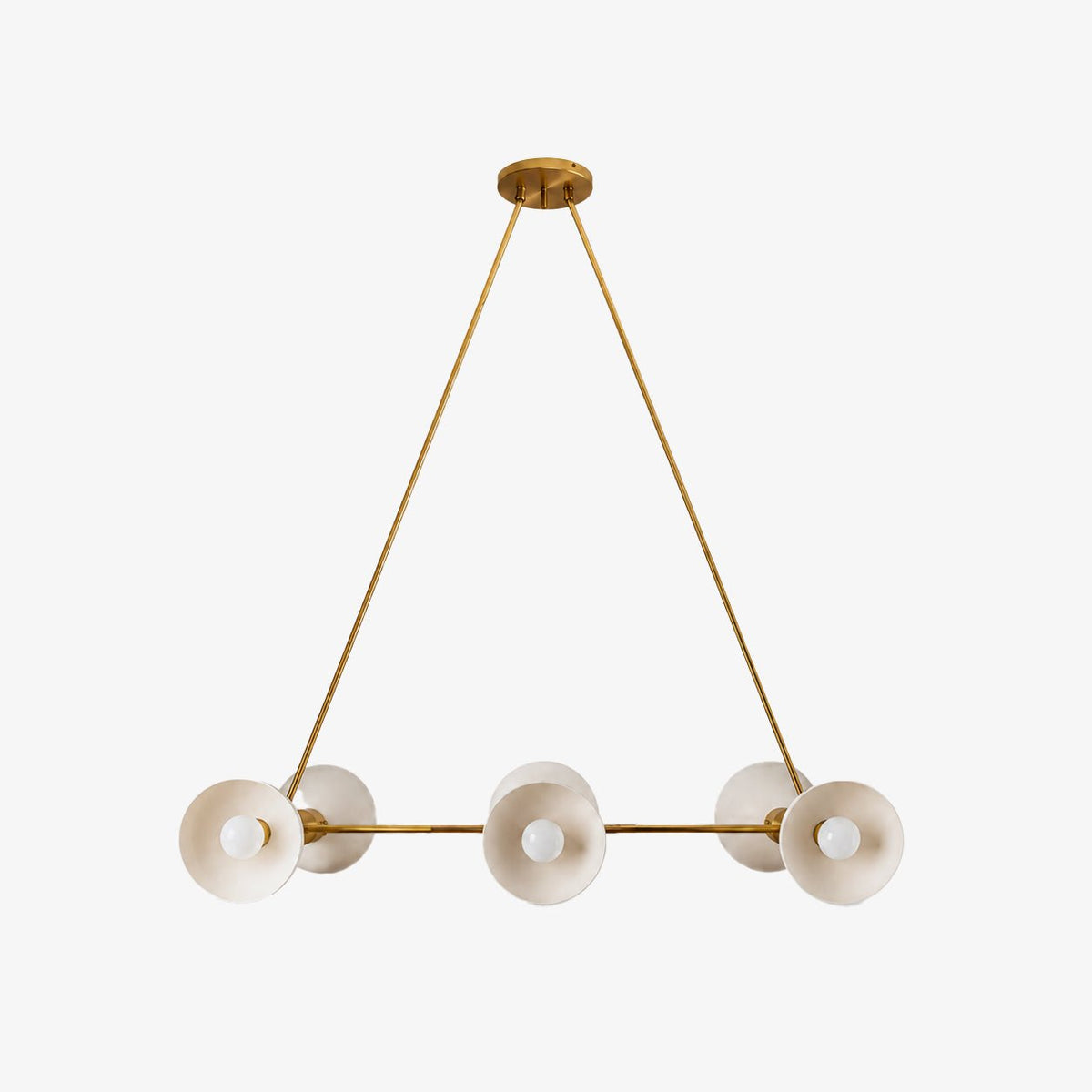 Slim Brass Linear Chandelier