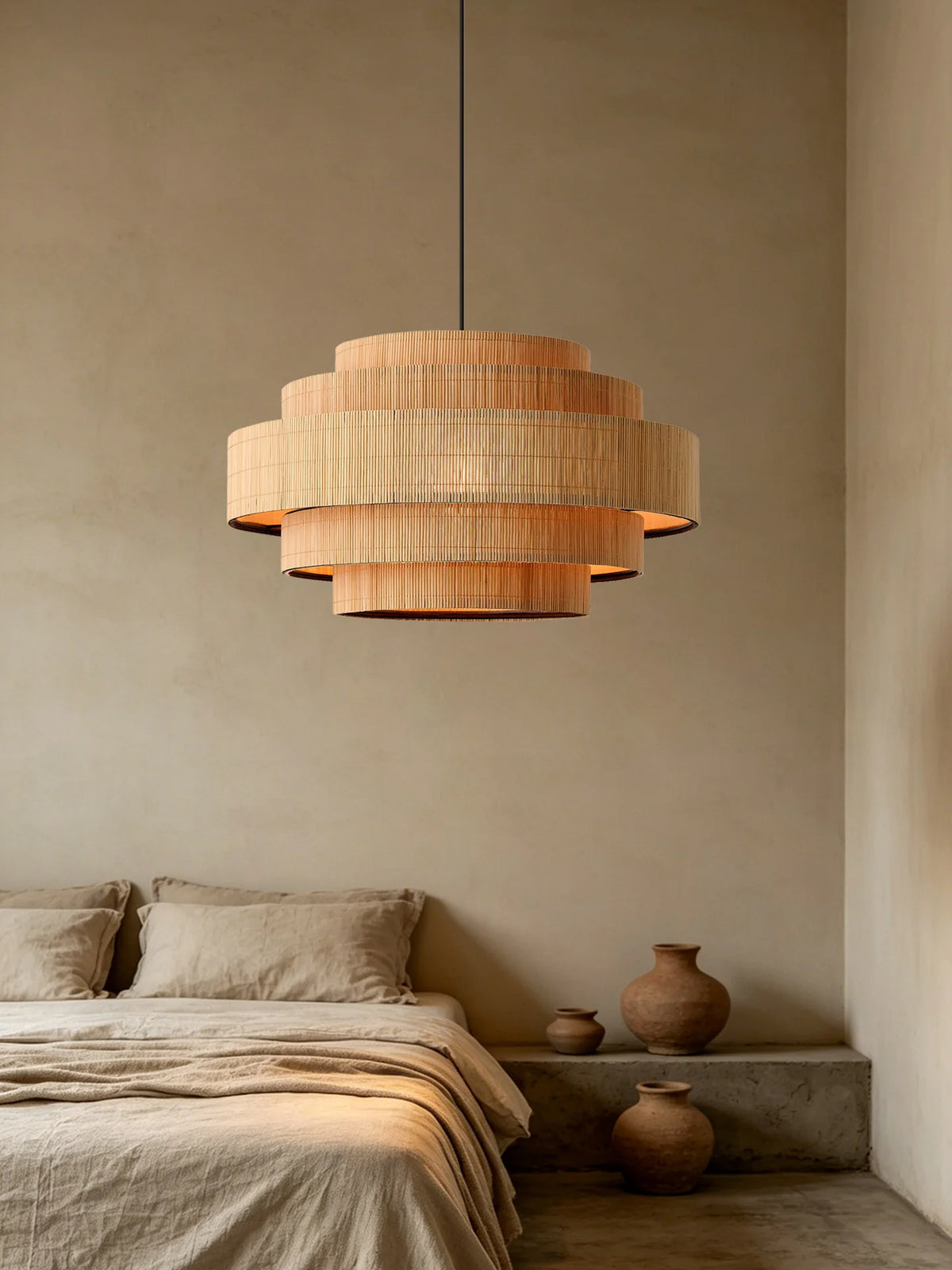 Pagoda Woven Bamboo Chandelier