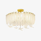 Glass Feather Ceiling Light