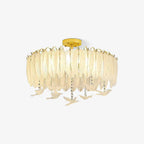 Glass Feather Ceiling Light