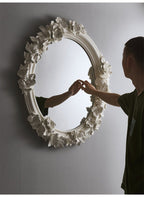 Floral Carve Vanity Mirror