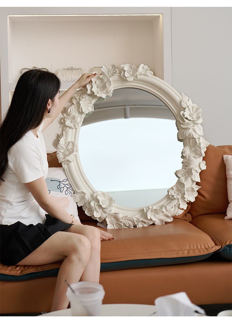 Floral Carve Vanity Mirror