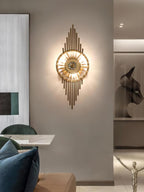 Crystal Gear Gold Wall Light