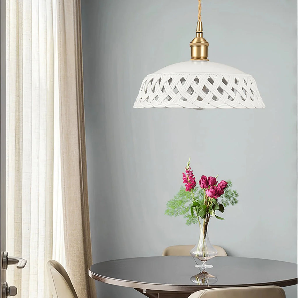 Openwork Ceramic Pendant Lamp
