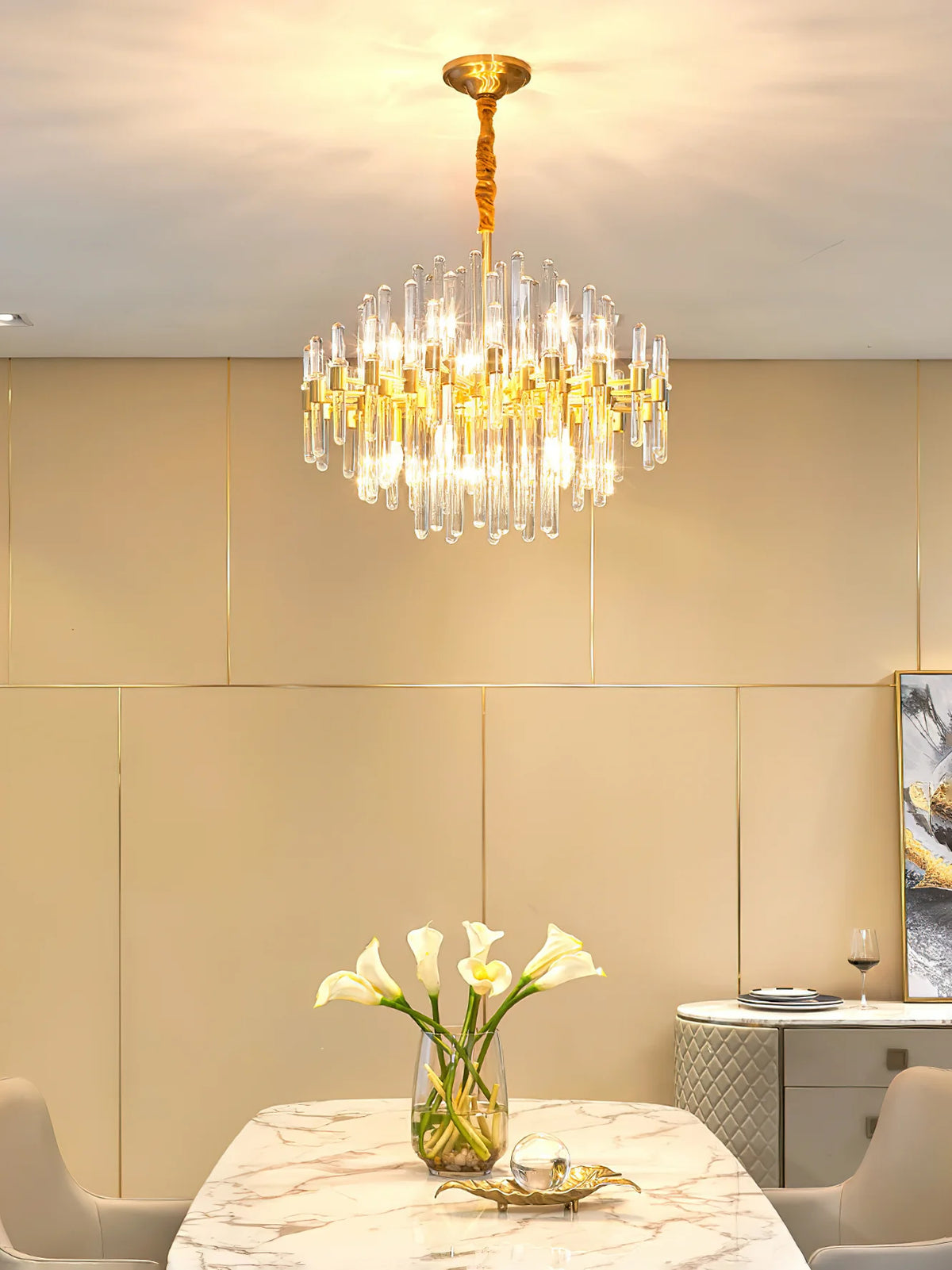 Vintage Antique Brass Chandelier