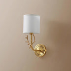 Brass Deer Head Wall Light