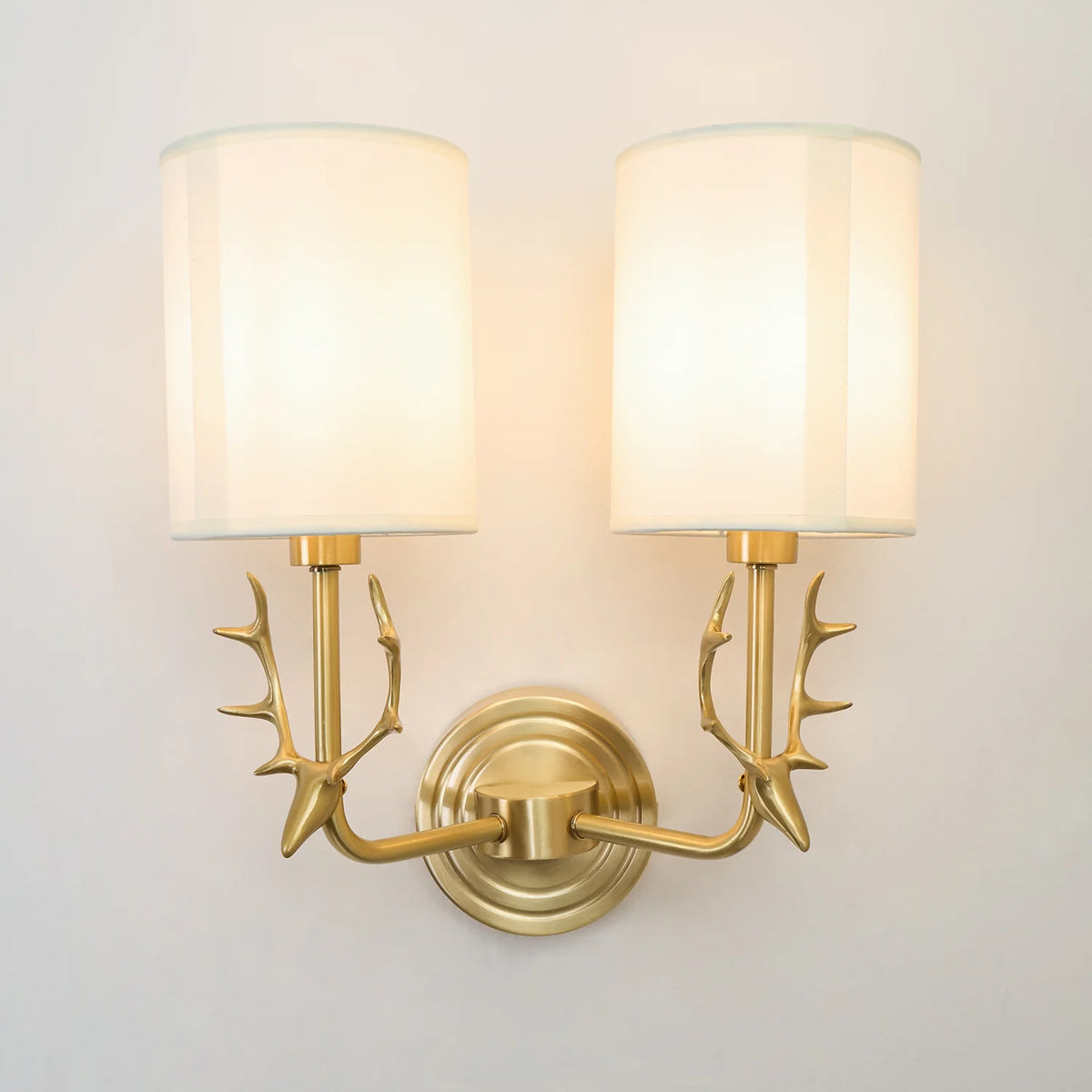 Brass Deer Head Wall Light