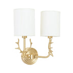 Brass Deer Head Wall Light