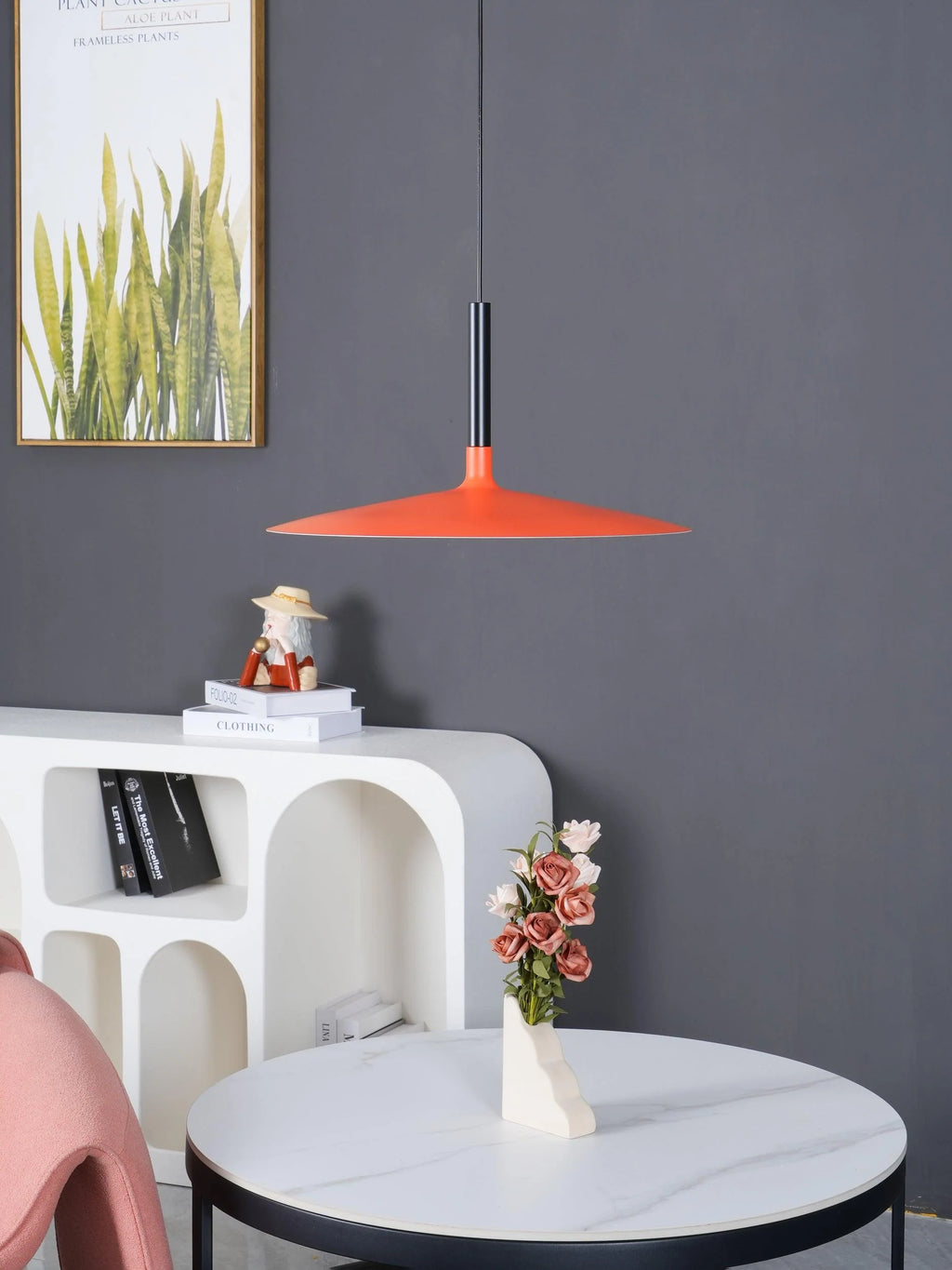 Larkin White Saucer Pendant Light