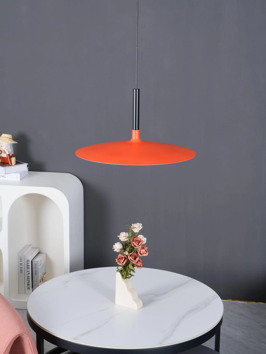 Larkin White Saucer Pendant Light