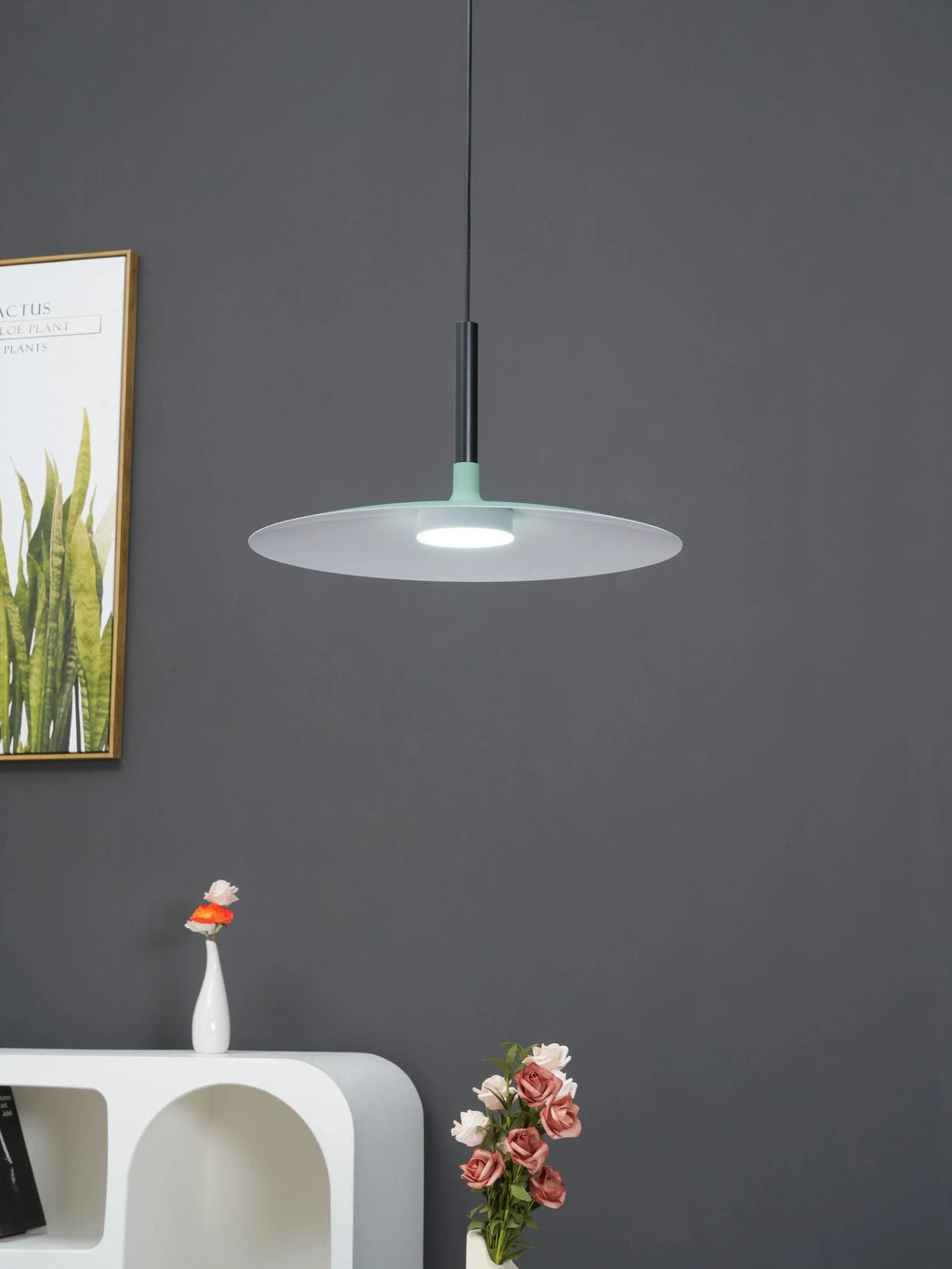 Larkin White Saucer Pendant Light