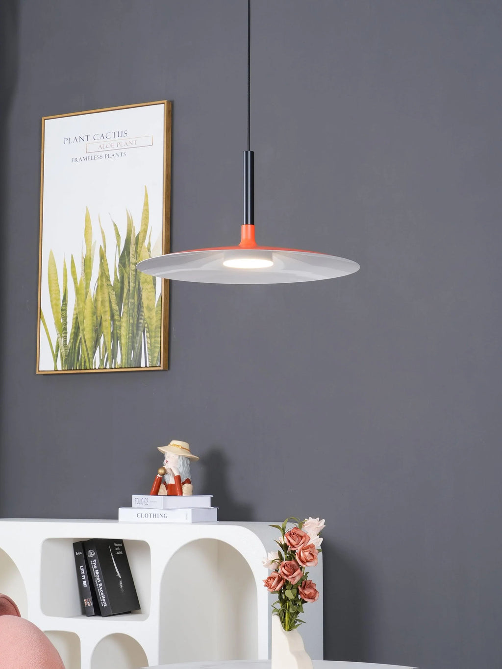 Larkin White Saucer Pendant Light