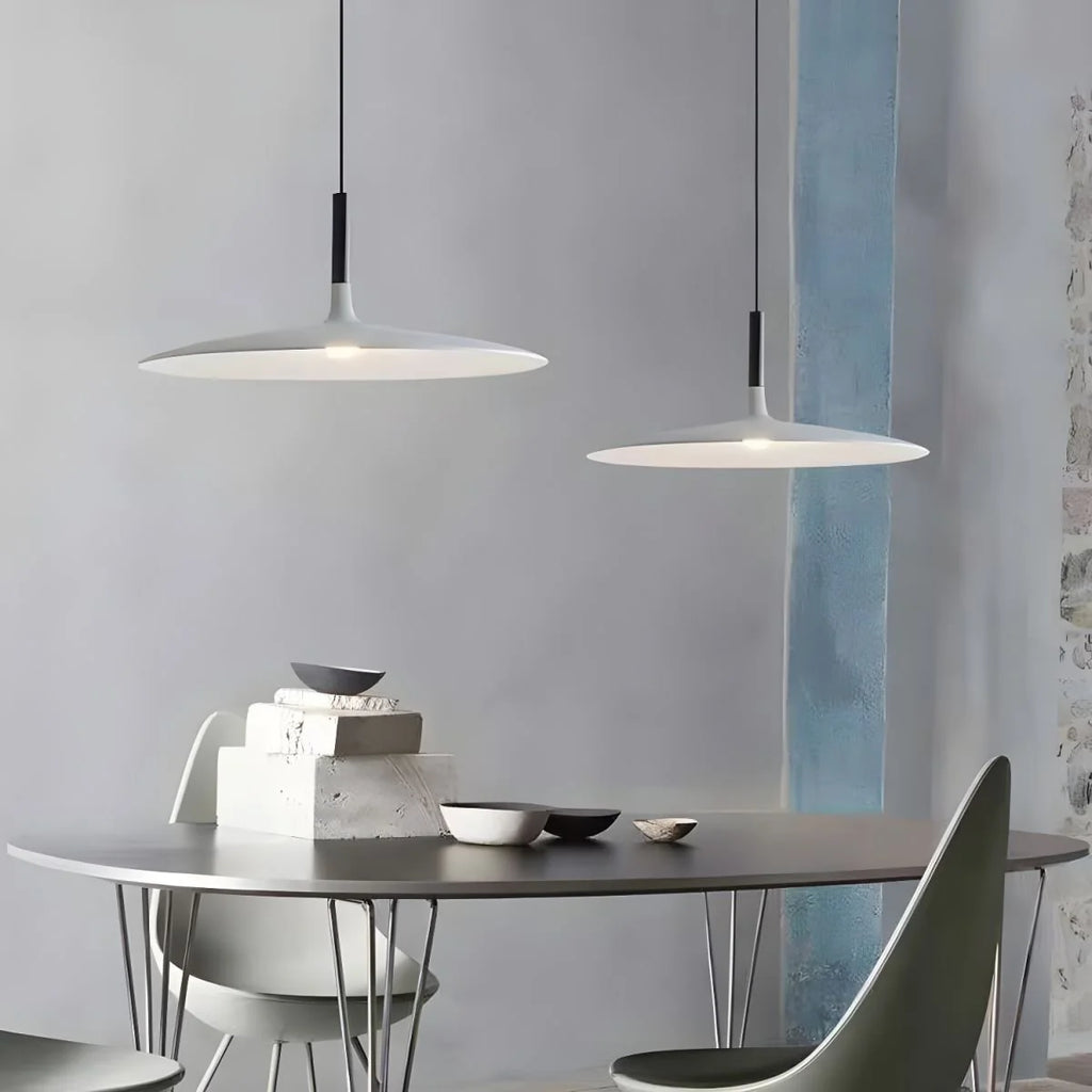 Larkin White Saucer Pendant Light