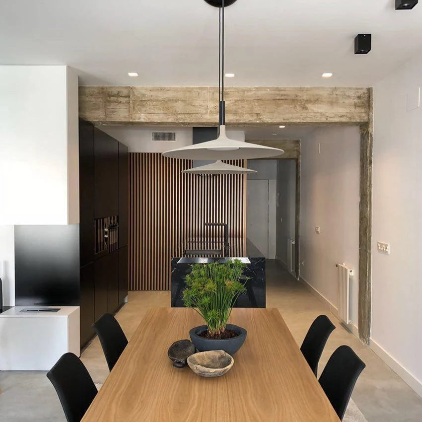 Larkin White Saucer Pendant Light