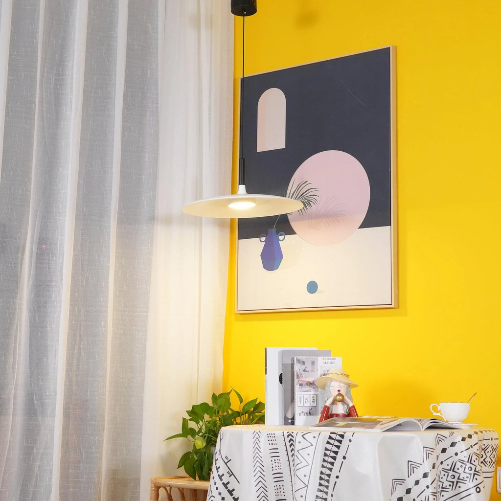 Larkin White Saucer Pendant Light