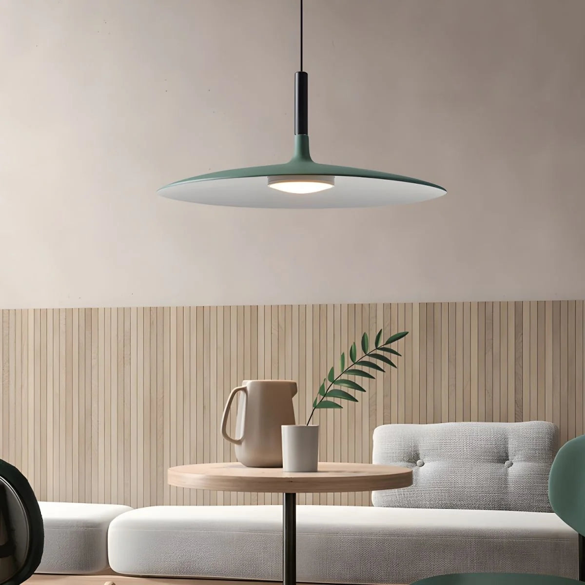 Larkin White Saucer Pendant Light