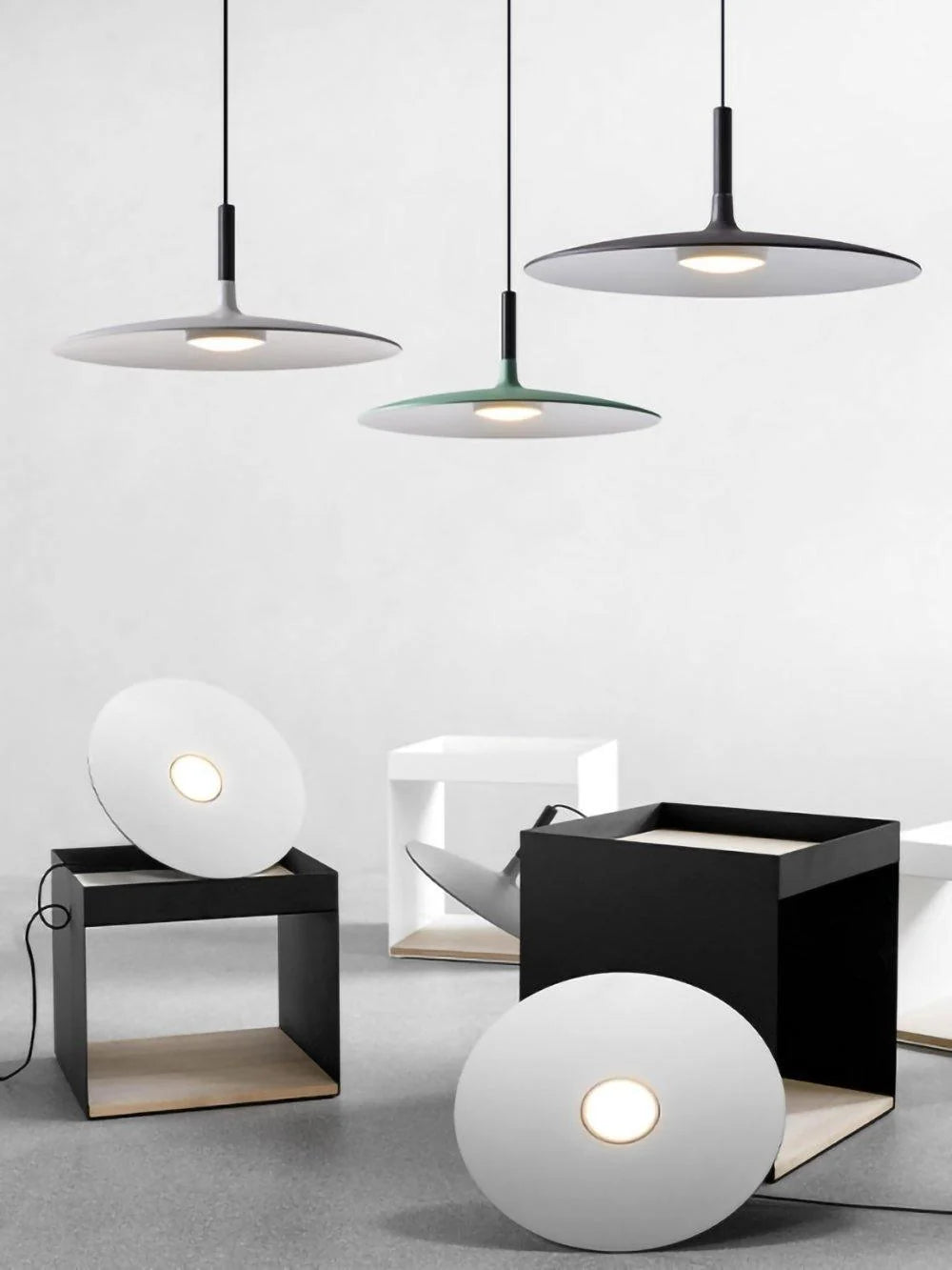 Larkin White Saucer Pendant Light