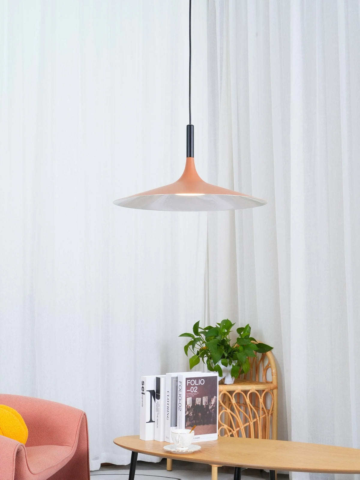 Larkin White Saucer Pendant Light