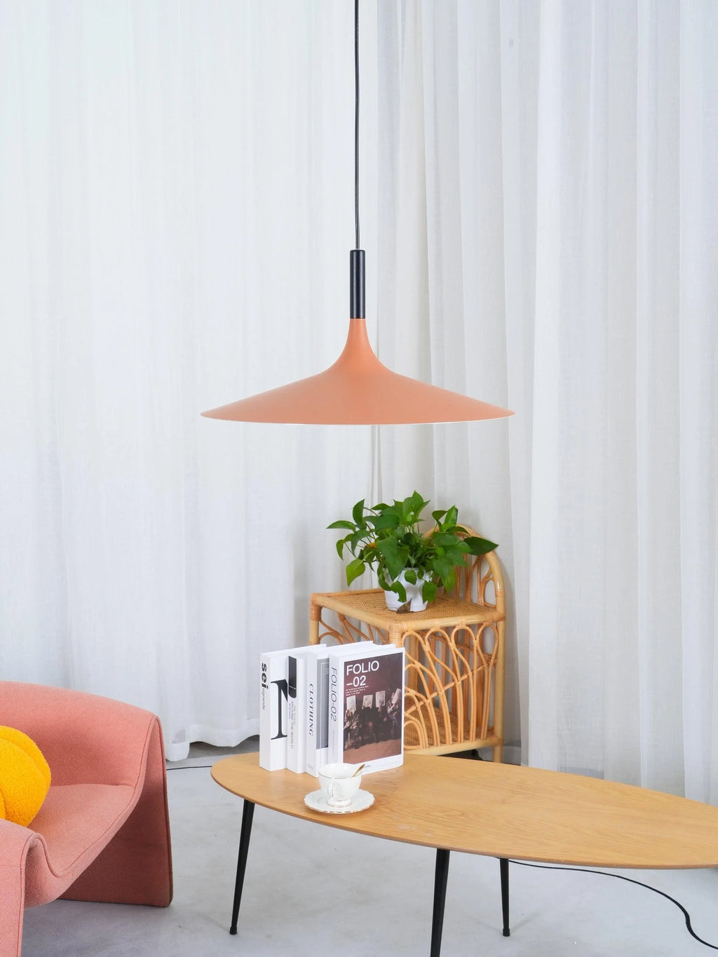 Larkin White Saucer Pendant Light