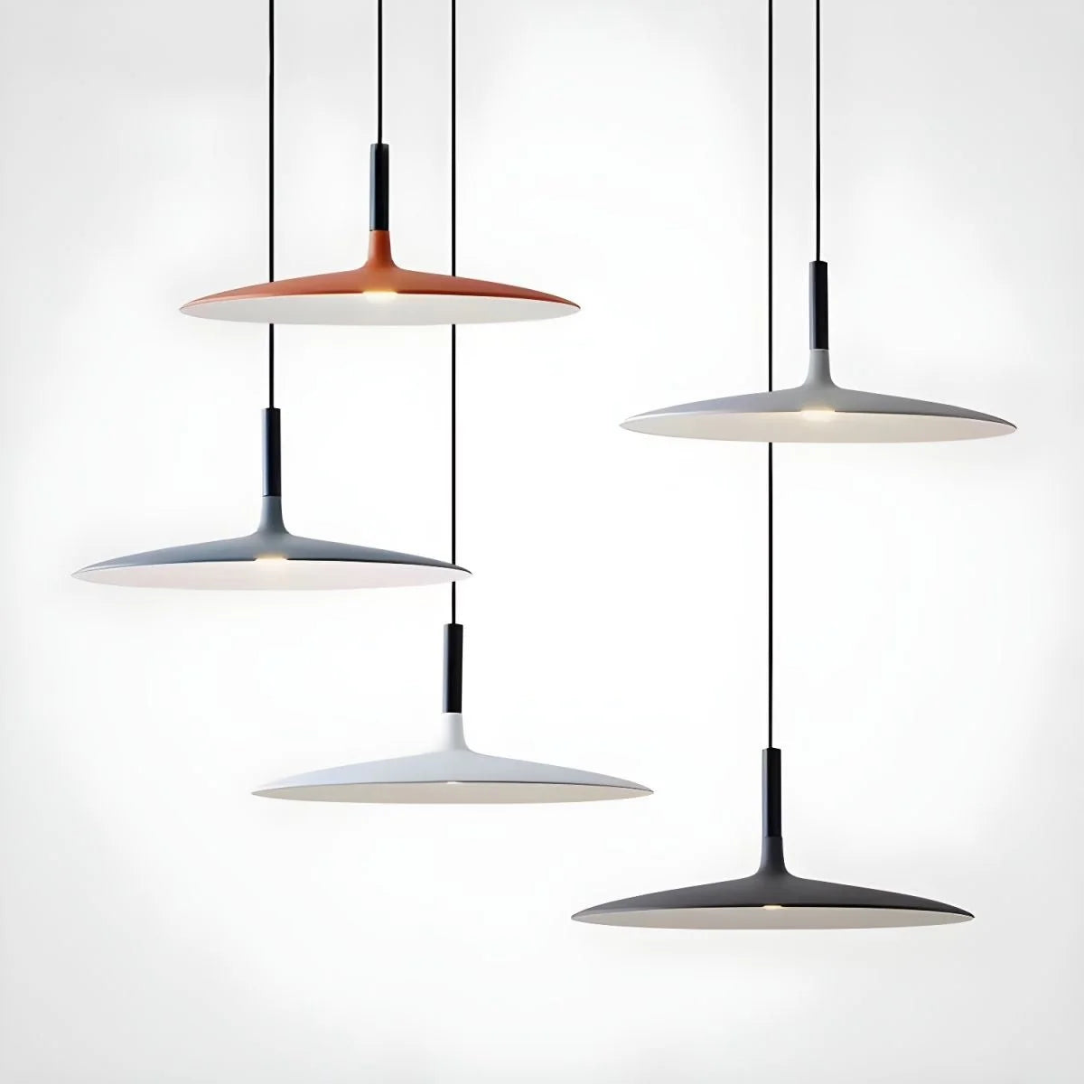Larkin White Saucer Pendant Light
