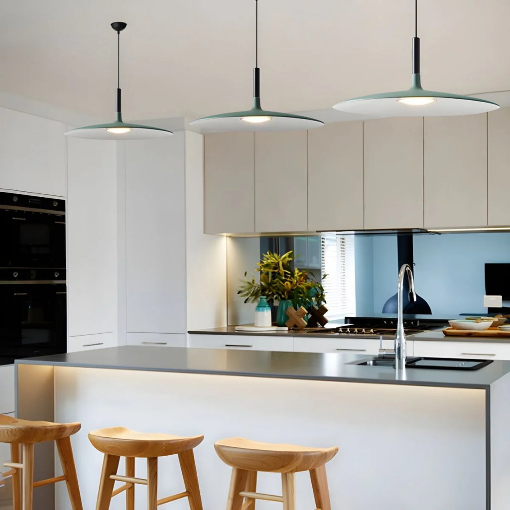 Larkin White Saucer Pendant Light