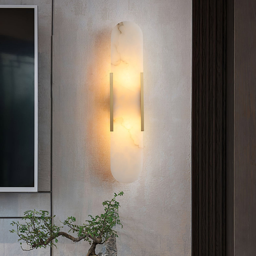 Oblong Alabaster Wall Sconce