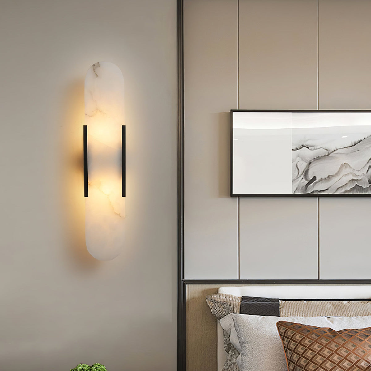 Oblong Alabaster Wall Sconce