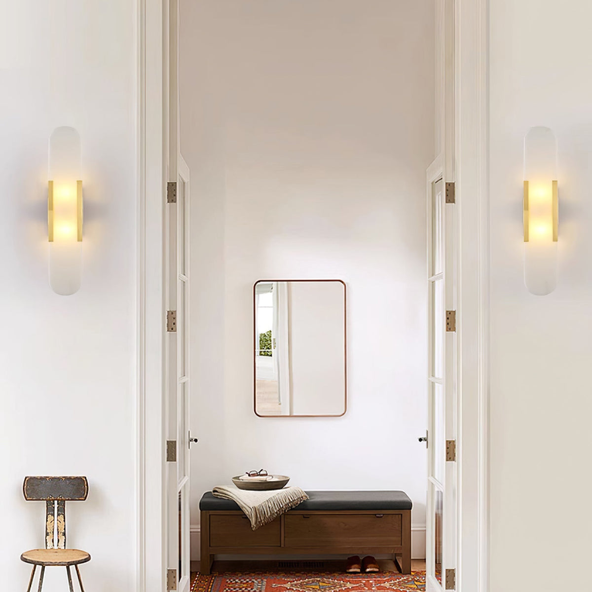 Oblong Alabaster Wall Sconce