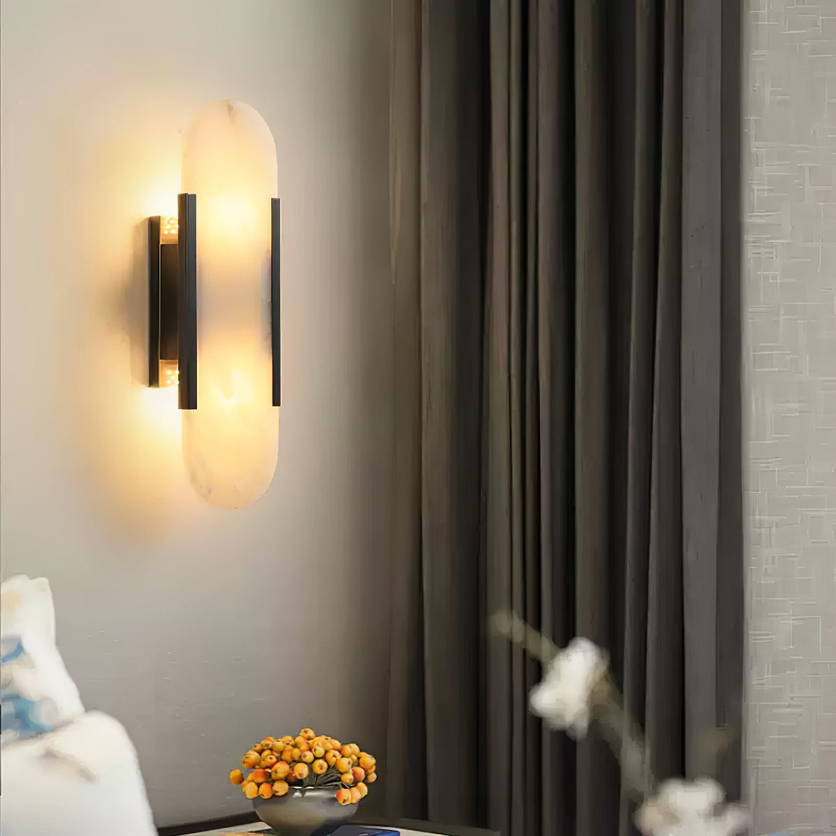 Oblong Alabaster Wall Sconce